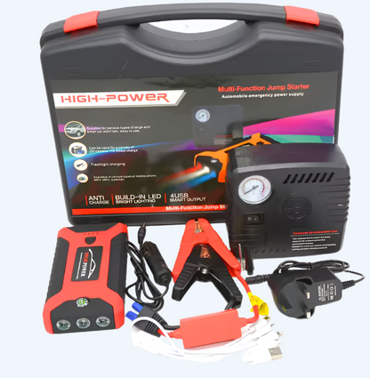 جهاز طوارئ للسيارة – باور بنك، منفاخ هواء، شاحن بطارية 99800mAh